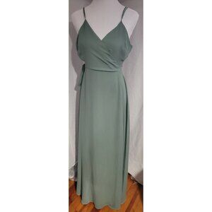 Birdy Grey Women’s Small Sage Green Bridesmaid Dress V-Neck Formal Gown Cocktail